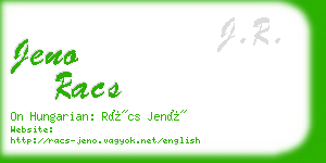 jeno racs business card